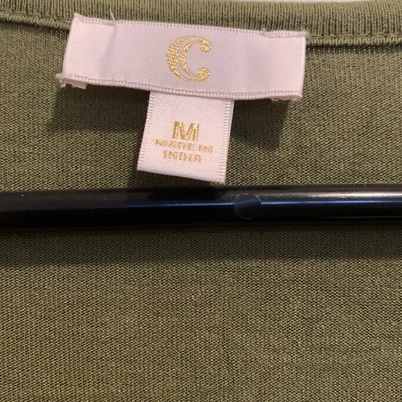 Charming Charlie Womens Olive Green Blouse Large - Picture 3 of 5